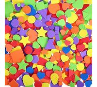 JIHUOO 1500pcs Self-Adhesive Foam Shapes: Circle, Square, Triangle - Multicolor Geometric Stickers - Preschool Craft Supplies for Kids & Classroom - Foam Material, Approx. 1-5cm