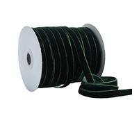 JIHUOO 1cm 50 Yard Velvet Ribbon Wrap Ribbon Fabric Craft Ribbon Hair Bow Making Ribbon Solid Color Ribbon Wreath Hanging Ribbon Green