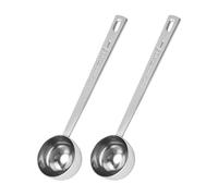 JIHUOO 2 Pcs 1 Tablespoon Stainless Steel Measuring Scoops 15ml Measuring Tablespoon Metal Teaspoon Measure Spoons Coffee Bean Scoops Coffee Measuring Spoon with Long Handle