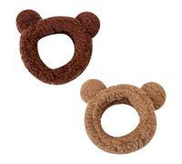 JIHUOO 2 Pcs Bear Ears Spa Headband Bear Ear Hairband Fluffy Animal Ears Skincare Headbands Animal Ear Hairband Cute Face Wash Hair Bands Fluffy Skin Care Head Bands Shower Head Wraps Brown and Khaki