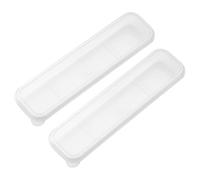 JIHUOO 2 Pcs Clear Portable Flatware Box Simple Tableware Storage Box Fork and Spoon Chopstick Travel Case Lunch Box Utensil Holder Small Camping Cutlery Carrying Case Reusable Utensil Boxes with Lid