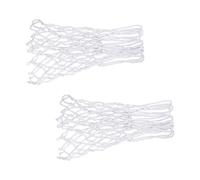 JIHUOO 2 Pcs Mini Basketball Nets Small Basketball Hoop Net Replacement 8 Loops Nylon Basketball Net for Kids Activity Supplies White
