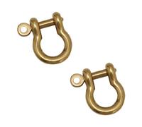 JIHUOO 2 Pcs Small Brass Shackle Key Chain Shackle D Ring Purse Buckle U Shaped Key Ring Bags Belts Ring Clasp Leather Craft Accessories