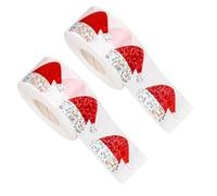 JIHUOO 2 Rolls 3 cm Christmas Hat Stickers Small Santa Hat Stickers Adhesive Xmas Decals Cute Envelope Seals Sparkly Scrapbooking Stickers Holiday Party Stickers Greeting Card Stickers