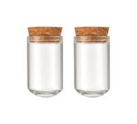 JIHUOO 20 Pcs 20 ml Glass Display Dome Jars Bell Jar Dome Small Projects Decoration Bottles Empty Wishing Drifting Bottle with Cork Stoppers