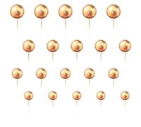 JIHUOO 20 Pcs Ball Cake Toppers Mini Balloon Cake Decoration Toppers Cupcake Topper Ball Cake Picks Cake Topper Balls Decorations for Wedding Birthday Cake Golden