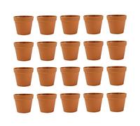 JIHUOO 20 Pcs Mini Plastic Planters Indoor Plant Pots Small Seed Starting Flower Nursery Tiny Garden Decorative Gardening Pots Brown, 40 x 45mm (H x D) (ZSN1128N(20))