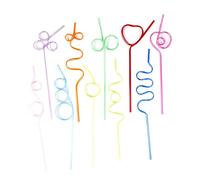JIHUOO 20 Pcs Silly Drinking Straws Crazy Drink Straws Colorful Reusable Straws Funny Birthday Straws Ice Cream Straws Party Cocktail Straws