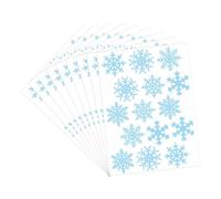 JIHUOO 20 Sheets Blue Snowflake Stickers - Self Adhesive Snowflakes Winter Window & Wall Stickers - Holiday Envelope Seals