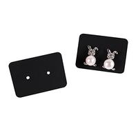 JIHUOO 200 Pcs 1" x 1.4" Earring Display Cards Paper Earrings Tags Ear Stud Cards Cardboard Earring Holder Cards Jewelry Display Cards for Studs Earrings Black