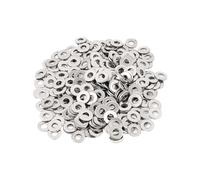JIHUOO 200 Pcs 10mm M5 Stainless Steel Flat Washers Small Metal Flat Washers Plain Bolt Washers Drywall Screw Washers for Indoors and Outdoors