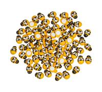 JIHUOO 200 Pcs 9 x 12mm Small Wood Bees Mini Wooden Bees Tiny Bee Figurines Decorative Bumble Bees Micro Landscape Animals Self Adhesive Scrapbooking Embellishments
