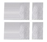 JIHUOO 200 Pcs Clear Adhesive Cookie Bags White Polka Dot Treat Bags Small Candy Cellophane Bags Gift Giving Treat Bags Dessert Jewelry Packaging Bags 10 x 8 cm