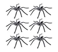 JIHUOO 200 Pcs Halloween Black Plastic Spiders Fake Tiny Spiders Small Realistic Spiders Mini Spider Figurines Miniatures Terror Prank Props Party Decorations
