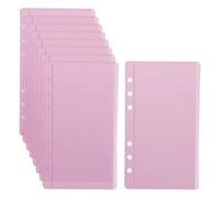 JIHUOO 24 Pcs A6 Zipless Cash Envelopes Pink Binder Pockets Money Binder Envelopes Binder Inserts Sheet Protectors Photo Card Binder Sleeves Loose Leaf Binder Bag for 6 Ring Binders