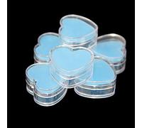 JIHUOO 24 Pcs Heart Shaped Diamond Painting Wax Storage Container Case Painting Glue Clay Organizer with Glue Clay for Diamond Painting Embroidery Accessories Blue