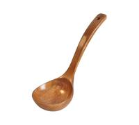 JIHUOO 26cm Large Wooden Ladle Spoon Long Handle Wood Soup Spoon Deep Round Serving Spoons Natural Wood Cooking Scoop Utensils Kitchen Cookware for Cooking Stirring