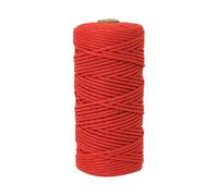 JIHUOO 3 mm x 109 Yards Macrame Cotton Cord Rope Christmas String for Gift Wrapping Colored Craft Cord Twine Twisted Knitting Cord Decorative Binding String Red