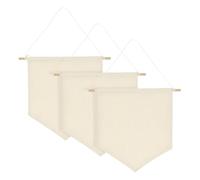 JIHUOO 3 Pcs Blank Canvas Banners Blank Wall Pennant Flag Enamel Pin Wall Display Banner Holder Decorative Hanging Banner Indoor Fabric Banner Bedroom Wall Hanging Flag