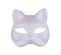 JIHUOO 3 Pcs DIY White Paper Mask Cat Face Mask Pulp Blank Hand Painted Mask Masquerade Masks Halloween Party Women Men Masks