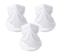 JIHUOO 3 Pcs Neck Gaiter Ski Face Mask Windproof Scarf Bandana Tube Neck Warmer for Hiking Cycling Running UV Protection Balaclava White
