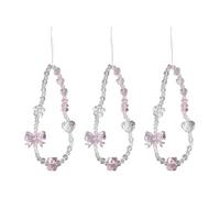 JIHUOO 3 Pcs Pink Bow Bear Phone Charms Strap Heart Flower Phone Case Charm Chain Cute Beaded Cellphone Wristlet Lanyard Aesthetic Digital Camera Wrist Chains Fashion Camera Keychain Charms for Women