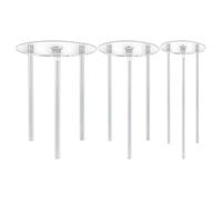JIHUOO 3 Pcs Tier Cake Support Set Cake Separator Stand Cake Stacking Plates Wedding Cake Separator Set with 9 Pcs Cake Dowels Rods for 4/6/8 Inch Cakes