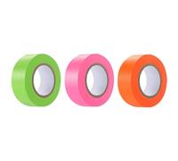 JIHUOO 3 Rolls Neon Flagging Tape - Non-Adhesive, Fluorescent, Surveyor's Tape for Boundaries & Caution