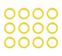 JIHUOO 30 Pcs 25 mm Metal Spring O Rings Round Carabiner Keyring Trigger Snap Clips Keyrings Spring Buckle Clasp Keychain Bag DIY Accessories Yellow