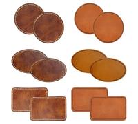 JIHUOO 30 Pcs Leather Iron on Hat Cap Patches Self Adhesive Faux Leather Patch Custom Heat Press Patches Waterproof Fabric Sewing Repair Patch Laser Engraving Engravable Blanks with 3 Types of Shape