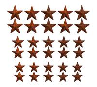 JIHUOO 30 Pcs Rust Metal Christmas Tree Stars Antique Country Hanging Stars Vintage Metal Star Ornaments Farmhouse Decor Stars Retro Star Wall Decorations with Holes 3 Sizes