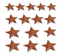 JIHUOO 30 Pcs Rustic Metal Star Ornaments Metal Rusty Barn Star Small Rusted Metal Stars Christmas Hanging Star Decorations Antique Star Accents for Farmhouse Wall Decor