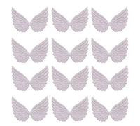 JIHUOO 30 Pcs Small Angel Wings Sew on Clothes Applique Patches Fabric Embossed Wings for DIY Crafts