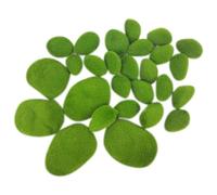 JIHUOO 30 Pcs Small Artificial Moss Rocks Faux Green Moss Rocks Decorative Fake Moss Stones Floral Arrangements Stones Fairy Garden Decorations