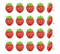 JIHUOO 30 Pcs Strawberry Push Pins Cute Thumbtacks Fruit Pushpins Photo Wall Tacks Board Bulletin Pins Decorative Thumb Tacks Drawing Pins for Cork Boards Whiteboard