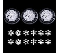 JIHUOO 300 Pcs Mini Metal Snowflakes Christmas Snowflake Embellishments Snowflake Craft Pieces Nail Art Snowflakes Tiny Snowflake Ornaments Winter Party Snowflakes