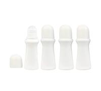 JIHUOO 4 Pcs 75ml Empty Refillable Roller Bottle Plastic Roll On Bottles Reusable Rollerball Bottles DIY Deodorant Containers with Roller Ball
