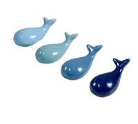 JIHUOO 4 Pcs Blue Whale Ceramic Chopstick Holder Rest Rack Porcelain Animal Spoon Fork Knife Rack Holder Utensil Cutlery Stands Table Decors