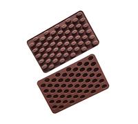 JIHUOO 4 Pcs Silicone Coffee Bean Molds Mini Chocolate Candy Molds Small Jelly Fondant Molds Baking Moulds Ice Cube Trays Cake Decorations