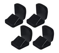 JIHUOO 4 Pcs Velvet Earring Gift Boxes Stud Earring Holder Case Small Necklace Display Storage Box Ear Jewelry Organizer Jewelry Presentation Cases for Proposal Engagement Wedding Black
