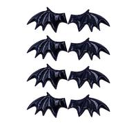 JIHUOO 40 Pcs Mini Devil Wings Halloween Bat Wing Embellishment Spooky Bats Fabric Wings Patches for Hair Clips Headband Clothes Shoes Black