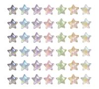 JIHUOO 50 Pcs 20mm Transparent Acrylic Faceted Star Beads Big Star Shape Charming Spacer Beads Stars Focal Bead AB Color Jewelry Making Bead Pastel Color Charms Plastic Loose Charms with 2mm Hole