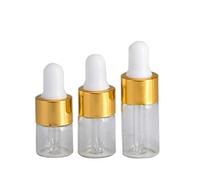 JIHUOO 50 Pcs Mini Clear Glass Pipettes Dropper Bottle Essential Oil Glass Bottles with Dropper 2ML