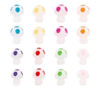 JIHUOO 50 Pcs Miniature Resin Mushroom Figurines Tiny Mushroom Resin Figures Mini Artificial Mushrooms Small Plastic Mushrooms Glow in the Dark Tiny Figures Fairy Garden Miniatures