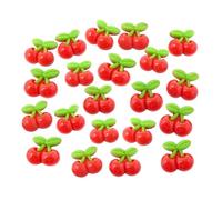 JIHUOO 50 Pcs Resin Cherry Charms, Small & Big Sizes, Perfect for Crafts, Phone Cases & More