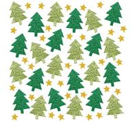 JIHUOO 500 Pcs Glitter Foam Christmas Tree Stickers Self Adhesive Xmas Tree Stickers Sparkly Star Stickers Small Foam Christmas Craft Shapes Small Gold Stars Stickers Holiday Crafting Stickers