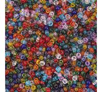 JIHUOO 5000 Pcs 3mm Glass Seed Beads for Christmas, Mini Pony, Bracelet, Earrings, Jewelry Making - Multi Colored Spacer, Small Size