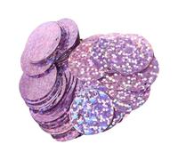 JIHUOO 50g 30 mm Round Laser Sequins for Crafts Large Holographic Sequins Flat Loose Sequins Paillettes Embellishment Sequins Sewing Embroidery Sequins Purple