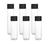 JIHUOO 6 Pcs 400ml 300ml Clear Plastic Juice Bottles Transparent Water Bottles Empty Smoothie Bottles Homemade Drink Bottles Juicing Shot Bottles with Black Lids