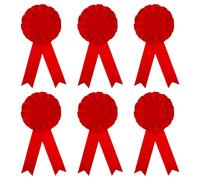 JIHUOO 6 Pcs Award Rosette Ribbons Blank Prize Ribbons Medal Winner Ribbons Participation Victory Ribbons Recognition Competition Ribbons Red